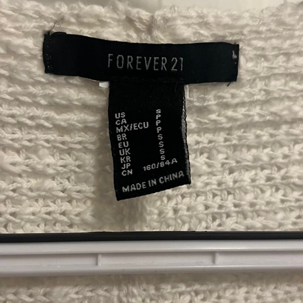 Forever 21 cropped sweater shrug off white size small - Picture 5 of 6